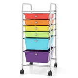 6 Drawers Rolling Storage Cart Organizer-Transparent