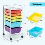 6 Drawers Rolling Storage Cart Organizer-Transparent