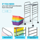 6 Drawers Rolling Storage Cart Organizer-Transparent