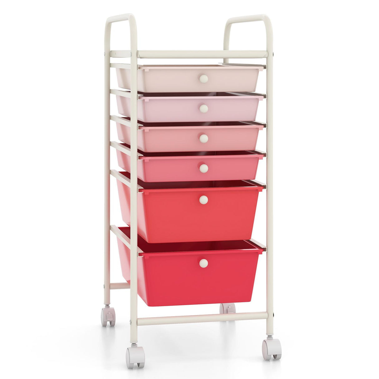 6 Drawers Rolling Storage Cart Organizer-Transparent