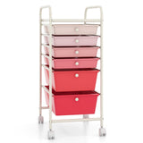 6 Drawers Rolling Storage Cart Organizer-Transparent
