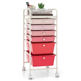 6 Drawers Rolling Storage Cart Organizer-Transparent