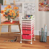 6 Drawers Rolling Storage Cart Organizer-Transparent