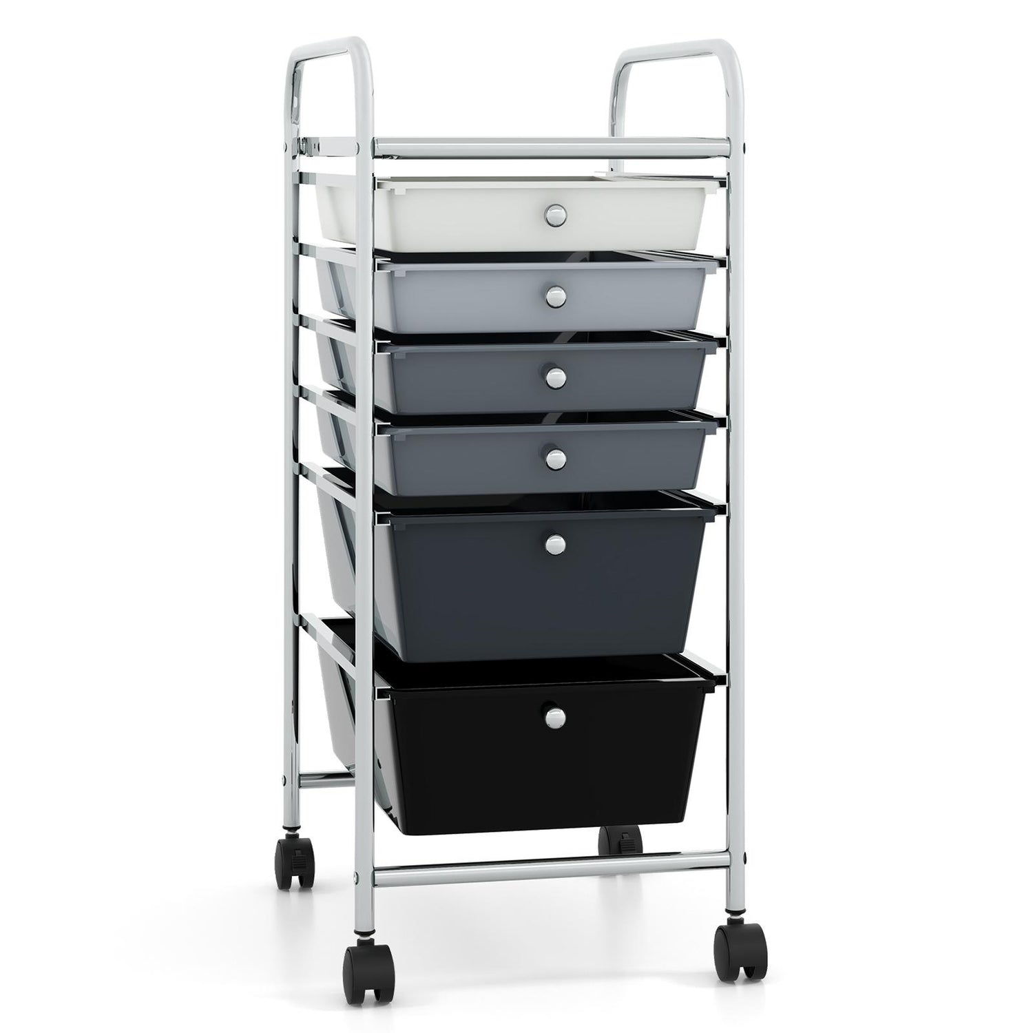 6 Drawers Rolling Storage Cart Organizer-Transparent