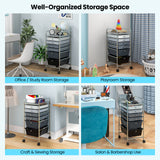 6 Drawers Rolling Storage Cart Organizer-Transparent
