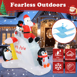 6 Feet Christmas Inflatable with Blow up Penguins and Santa Decoration