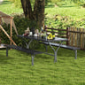 Picnic Table Bench Set Dining Table and 2 Benches with Metal Frame and HDPE Tabletop