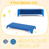 Portable 6 Pack Stackable Daycare Cots Sleeping Bed for Kids 52 Inch