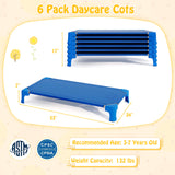Portable 6 Pack Stackable Daycare Cots Sleeping Bed for Kids 53 Inch