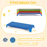 Portable 6 Pack Stackable Daycare Cots Sleeping Bed for Kids 52 Inch