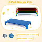 Portable 6 Pack Stackable Daycare Cots Sleeping Bed for Kids 53 Inch