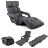 6-Position Adjustable Floor Chair with Adjustable Armrests and Footrest