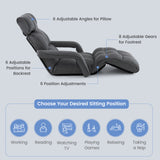 6-Position Adjustable Floor Chair with Adjustable Armrests and Footrest