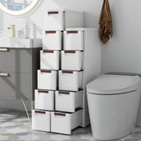 3/4/5/6-Drawer Rolling Organizer Unit Narrow Storage Cabinet with Built-In Wheels for Small Space-3