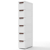 3/4/5/6-Drawer Rolling Organizer Unit Narrow Storage Cabinet with Built-In Wheels for Small Space-3