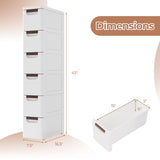 3/4/5/6-Drawer Rolling Organizer Unit Narrow Storage Cabinet with Built-In Wheels for Small Space-3