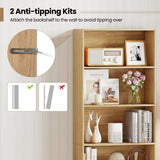 6-Tier Bookcase with 6 Open Shelves and Anti-Toppling Kits