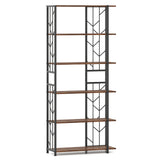 6-Tier Bookshelf Modern Geometric Bookcase with Heavy-duty Metal Frame and Anti-tipping Kits
