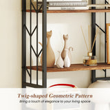 6-Tier Bookshelf Modern Geometric Bookcase with Heavy-duty Metal Frame and Anti-tipping Kits