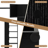 6-Tier Bookshelf Wooden Bookcase with 2 Anti-Tipping Kits Open Display Shelf