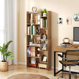 6-Tier Bookshelf Wooden Bookcase with 2 Anti-Tipping Kits Open Display Shelf
