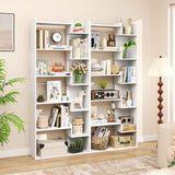 6-Tier Bookshelf Wooden Bookcase with 2 Anti-Tipping Kits Open Display Shelf