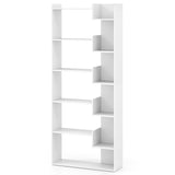 6-Tier Bookshelf Wooden Bookcase with 2 Anti-Tipping Kits Open Display Shelf