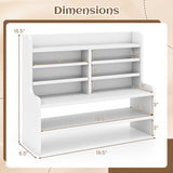 6-Tier Compact Storage Rack with 4 Removable Shelves for Small Spaces Home Office-White