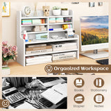 6-Tier Compact Storage Rack with 4 Removable Shelves for Small Spaces Home Office-White