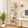 6-Tier Freestanding ladder Storage bookshelf with Metal Frame for Study and Pantry