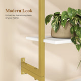 6-Tier Freestanding ladder Storage bookshelf with Metal Frame for Study and Pantry