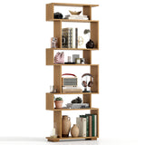6-Tier Geometric Bookshelf with 2 Anti-Tipping Kits for Home Office