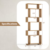 6-Tier Geometric Bookshelf with 2 Anti-Tipping Kits for Home Office
