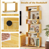 6-Tier Geometric Bookshelf with 2 Anti-Tipping Kits for Home Office