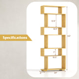 6-Tier Geometric Bookshelf with 2 Anti-Tipping Kits for Home Office