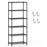 6-Tier Metal Storage Shelving Unit with V-Shaped Wire Rack and 900 LBS Capacity-Black