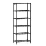 6-Tier Metal Storage Shelving Unit with V-Shaped Wire Rack and 900 LBS Capacity-Black
