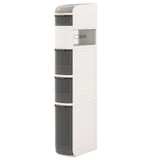 5-Tier Narrow Bathroom Storage Cabinet with Drawers and Tissue Box