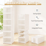 6-Tier Shoe Organizer Set of 2 with Clear Doors and Portable Design for 12 Pairs-White