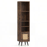 6-Tier Tall Narrow Bookcase 54 Inches Slim Storage Cabinet