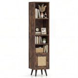 6-Tier Tall Narrow Bookcase 54 Inches Slim Storage Cabinet