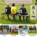 6 Feet Folding HDPE Bench with 1320 LBS Capacity and Handle Lock