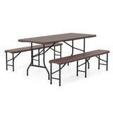 6 Feet Folding HDPE Bench with 1320 LBS Capacity and Handle Lock