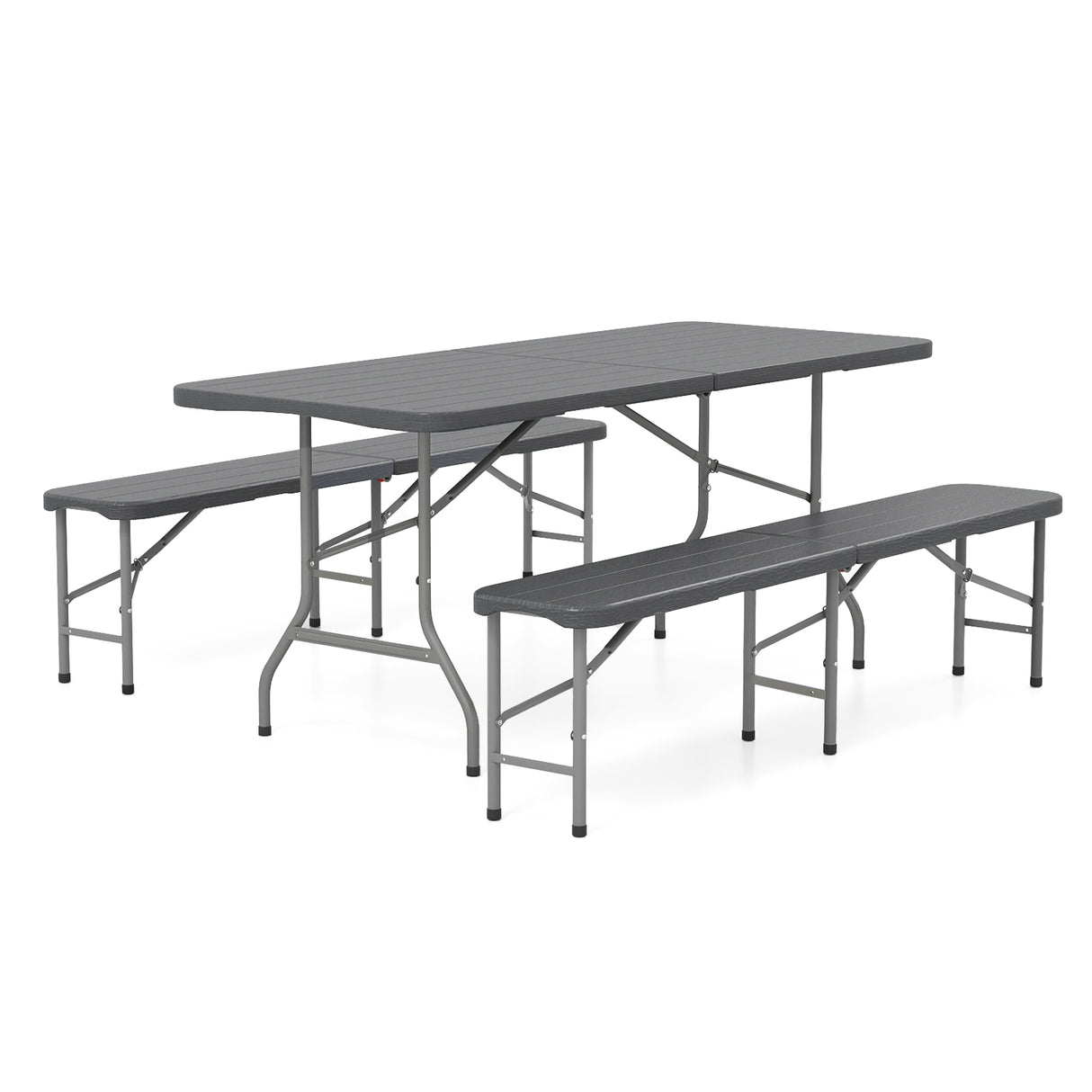 6 Feet Folding HDPE Bench with 1320 LBS Capacity and Handle Lock