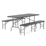 6 Feet Folding HDPE Bench with 1320 LBS Capacity and Handle Lock