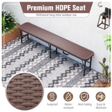 6 ft Plastic Folding Bench with 1320 LBS Capacity and Handle-Brown