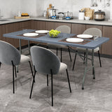 6 ft Portable Folding Table 350 LBS Fold-in-Half Table with HDPE Tabletop