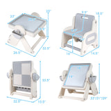 6-in-1 Multi-activity Children Table and Chair Set Folding Art Easel Set
