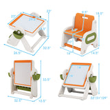 6-in-1 Multi-activity Children Table and Chair Set Folding Art Easel Set