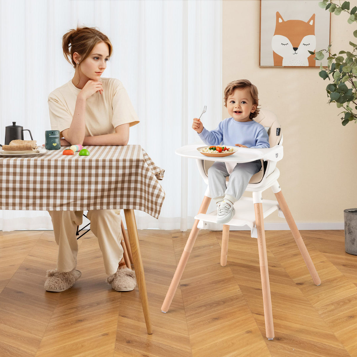 6-in-1 Baby High Chair with Removable Dishwasher and Safe Tray